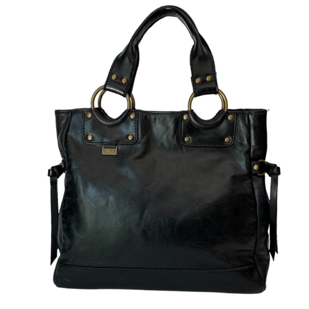 Kenneth Cole Reaction Black Nappa Leather Tote